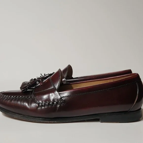 Cole Haan Burgandy Pinch Tassel Moc-Toe Loafers Size 10 - Picture 8 of 15